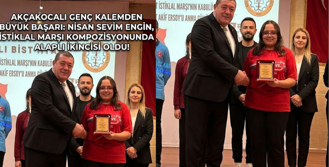 AKÇAKOCALI GENÇ KALEMDEN BÜYÜK BAŞARI: